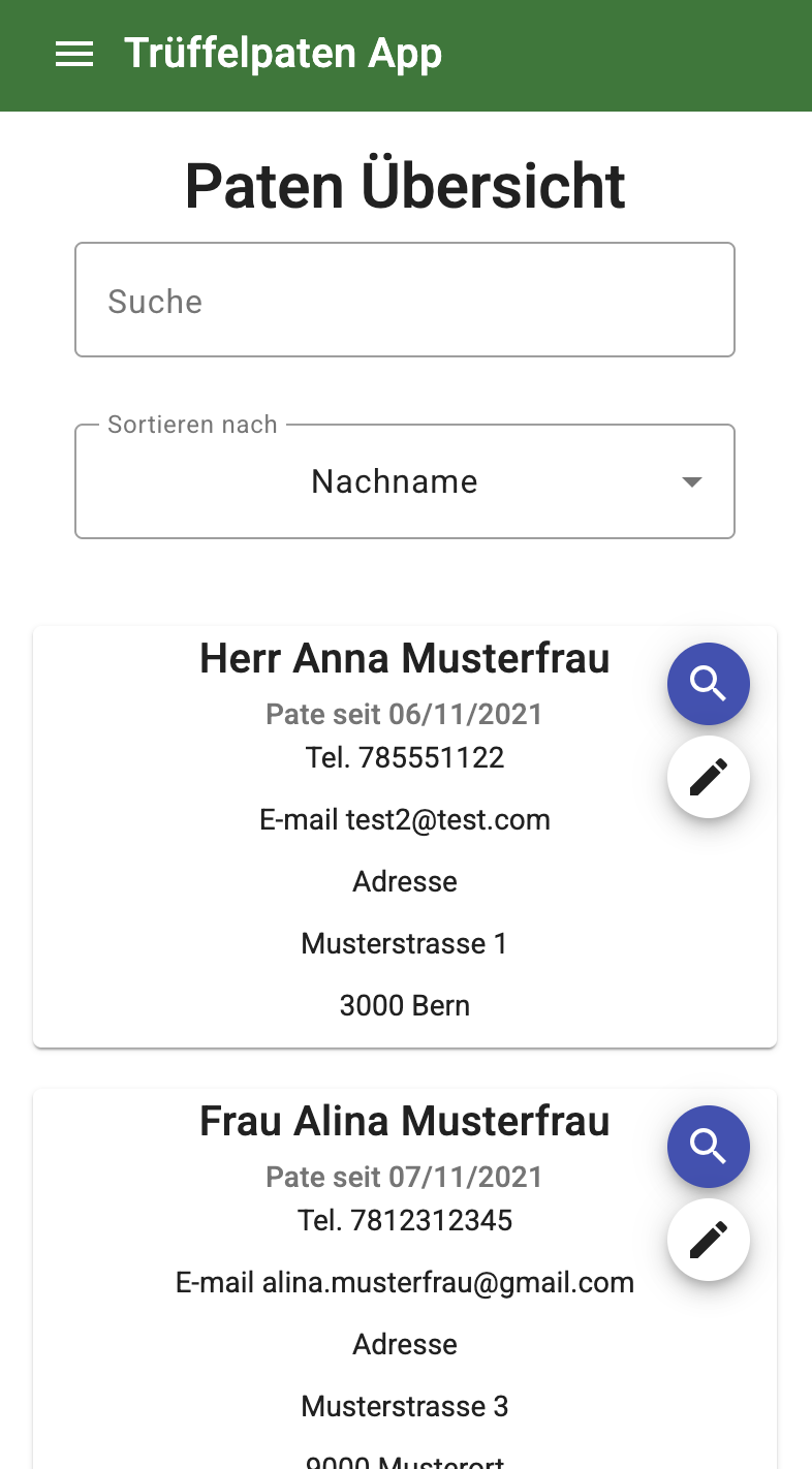 Trüffelpaten-App – Paten-Portal mit Guthabenübersicht
